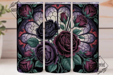 Gothic Rose Stained Glass 20oz Tumbler Sublimation sassyprint 