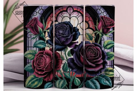 Gothic Rose Stained Glass 20oz Tumbler Sublimation sassyprint 