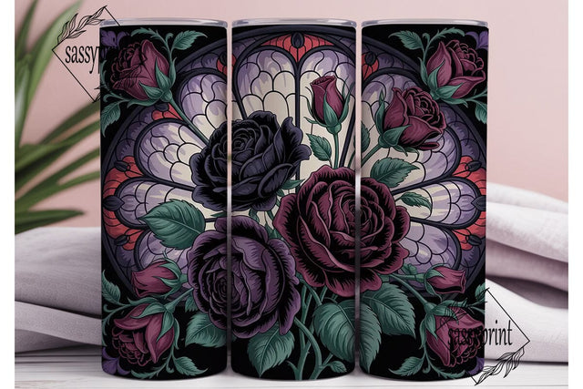 Gothic Rose Stained Glass 20oz Tumbler Sublimation sassyprint 