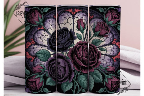 Gothic Rose Stained Glass 20oz Tumbler Sublimation sassyprint 