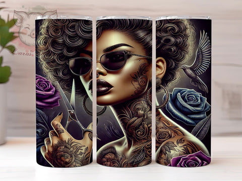 Gothic Rose Tattoo Art 20oz Tumbler Wrap, Alternative Fashion, Tattoo Girl Design, Edgy Gift, Sublimation Design Sublimation Lara' s Designs 