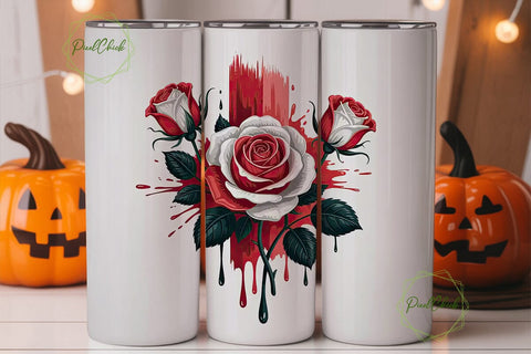 Gothic Rose Tumbler Wrap Sublimation PixelChick 