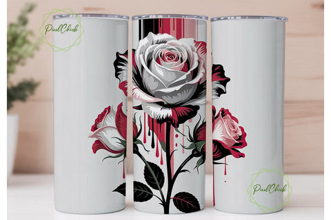 Gothic Rose Tumbler Wrap Sublimation PixelChick 