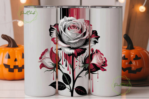 Gothic Rose Tumbler Wrap Sublimation PixelChick 