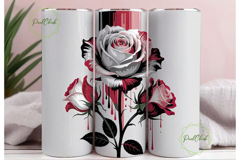 Gothic Rose Tumbler Wrap Sublimation PixelChick 