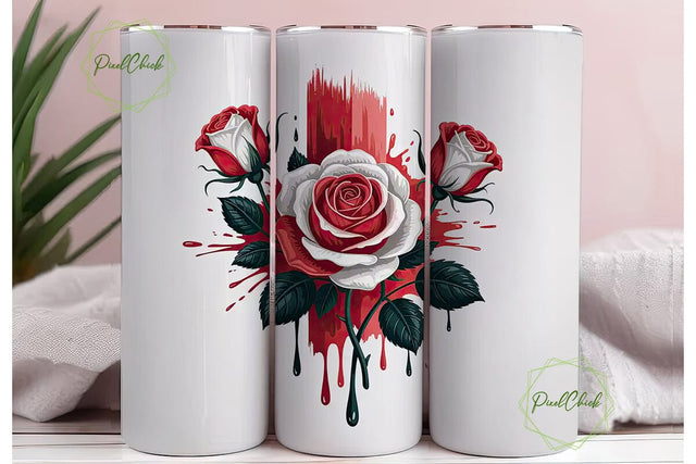 Gothic Rose Tumbler Wrap Sublimation PixelChick 