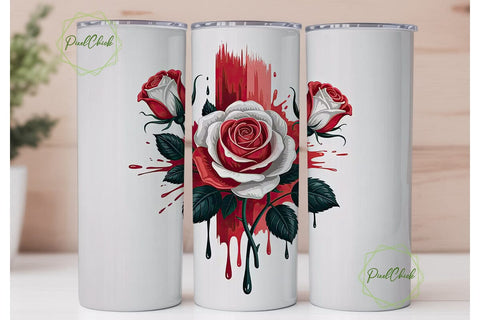 Gothic Rose Tumbler Wrap Sublimation PixelChick 