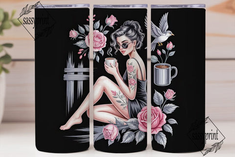 Gothic Rose Tumbler Wrap Sublimation sassyprint 