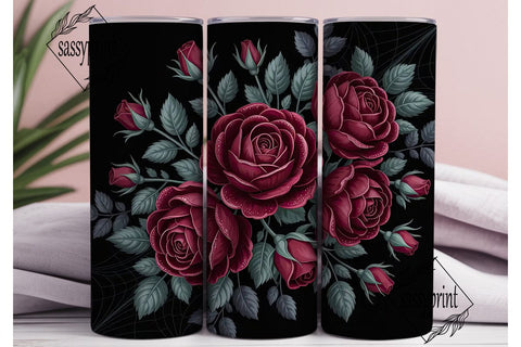 Gothic Rose Tumbler Wrap Sublimation sassyprint 