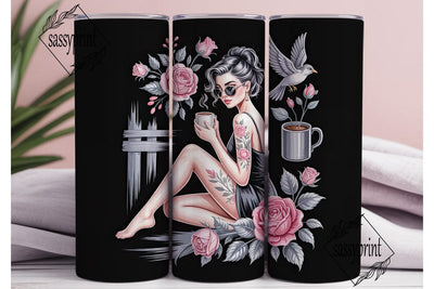 Gothic Rose Tumbler Wrap Sublimation sassyprint 