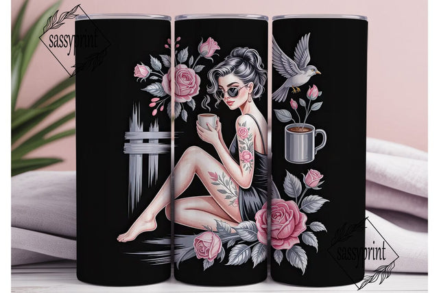 Gothic Rose Tumbler Wrap Sublimation sassyprint 