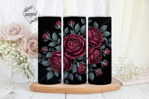 Gothic Rose Tumbler Wrap Sublimation sassyprint 