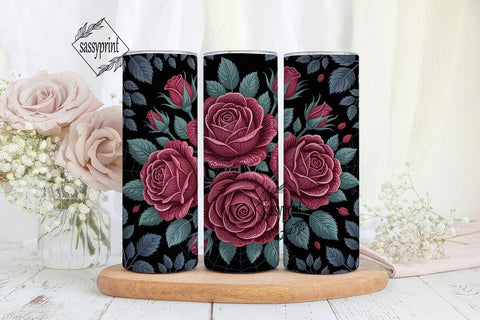 Gothic Rose Tumbler Wrap Sublimation sassyprint 