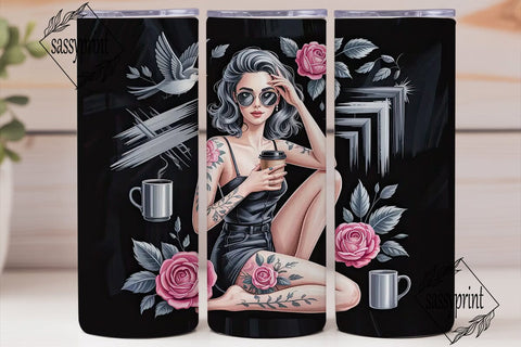 Gothic Rose Tumbler Wrap Sublimation sassyprint 
