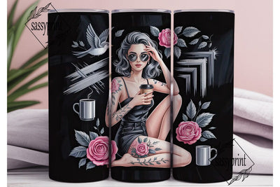 Gothic Rose Tumbler Wrap Sublimation sassyprint 