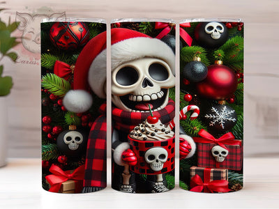 Gothic Skeleton Christmas Tumbler, Dark Christmas Wrap, 20oz Tumbler Sublimation, Creepy Holiday Skeleton Design, Haunted Winter Tumbler, Spooky Christmas Sublimation, Gothic Festive Wrap Sublimation Lara' s Designs 