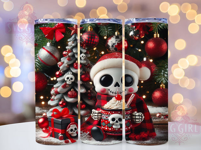 Gothic Skeleton Christmas Tumbler, Dark Christmas Wrap, Skeleton Holiday Design, 20oz Gothic Sublimation, Creepy Christmas Art, Alternative Holiday Mug, Gothic Winter Skeleton Sublimation SvggirlplusArt 