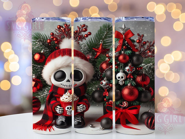 Gothic Skeleton Christmas Tumbler, Dark Christmas Wrap, Skeleton Holiday Design, 20oz Gothic Sublimation, Creepy Christmas Art, Alternative Holiday Mug, Gothic Winter Skeleton Sublimation SvggirlplusArt 