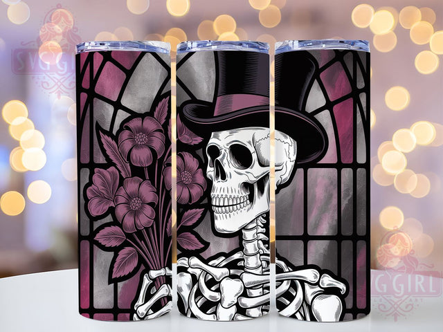 Gothic Skeleton Dark Aesthetic Tumbler, Skeleton Wrap Design, 20oz Sublimation, Gothic Tumbler Cup, Halloween Skeleton Mug, Dark Aesthetic Tumbler, Spooky Skeleton Wrap Sublimation SvggirlplusArt 