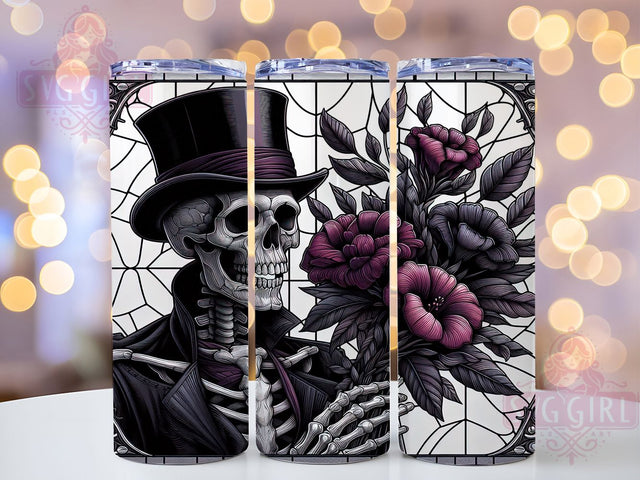 Gothic Skeleton Dark Aesthetic Tumbler, Skeleton Wrap Design, 20oz Sublimation, Gothic Tumbler Cup, Halloween Skeleton Mug, Dark Aesthetic Tumbler, Spooky Skeleton Wrap Sublimation SvggirlplusArt 