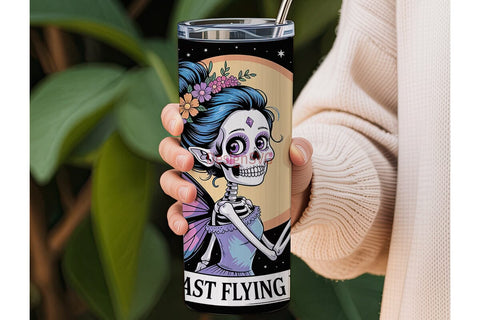 Gothic Skeleton Fairy 20oz Tumbler Wrap Sublimation DesignSVG 
