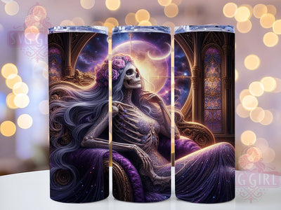 Gothic Skeleton Moon Tarot Tumbler, Gothic Tarot Wrap, Witch And Moon Cup, Occult Skeleton Design, 20oz Gothic Drinkware, Tarot Card Tumbler, Witchy Skeleton Sublimation Sublimation SvggirlplusArt 