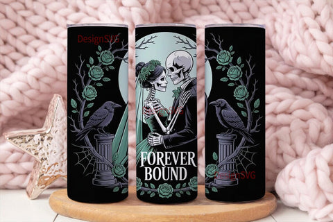Gothic Skeleton Wedding 20oz Tumbler Sublimation DesignSVG 