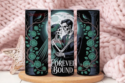 Gothic Skeleton Wedding 20oz Tumbler Sublimation DesignSVG 