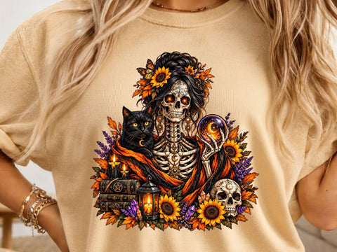 Gothic Skeleton Witch PNG Sublimation SVG artprintfile 