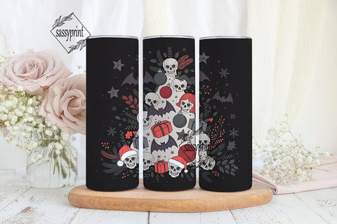 Gothic Skull Christmas Tumbler Wrap Sublimation sassyprint 