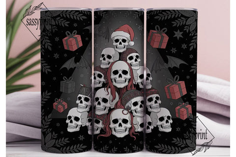 Gothic Skull Christmas Tumbler Wrap Sublimation sassyprint 