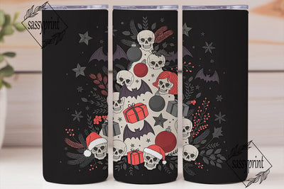 Gothic Skull Christmas Tumbler Wrap Sublimation sassyprint 