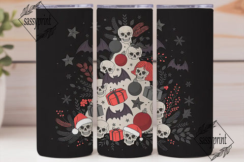 Gothic Skull Christmas Tumbler Wrap Sublimation sassyprint 
