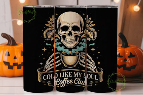 Gothic Skull Coffee Club 20oz Tumbler Sublimation PixelChick 