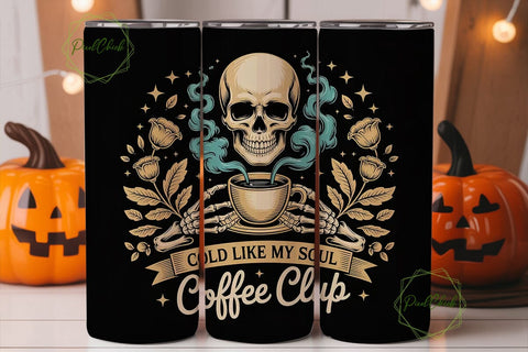 Gothic Skull Coffee Club 20oz Tumbler Sublimation PixelChick 