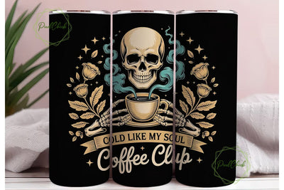 Gothic Skull Coffee Club 20oz Tumbler Sublimation PixelChick 