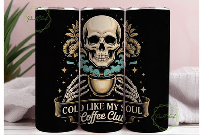 Gothic Skull Coffee Club 20oz Tumbler Sublimation PixelChick 