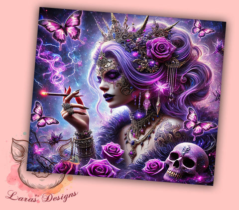 Gothic Skull Design Alternative Tumbler, Skull Design Drinkware, 20oz Sublimation Wrap, Alternative Fashion Tumbler, Edgy Girl Gift, Dark Aesthetic Cup, Halloween Tumbler Sublimation Lara' s Designs 