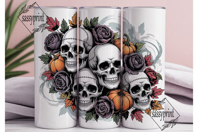 Gothic Skull Halloween 20oz Tumbler Wrap Sublimation sassyprint 