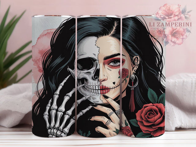 Gothic Skull Horror Art Tumbler Wrap, Anatomy Art Tumbler, Dark Art Pattern, Alternative Style Cup, Skeleton Face Design, Horror Art Gift, Creepy Cool Tumbler Sublimation Li Zamperini 