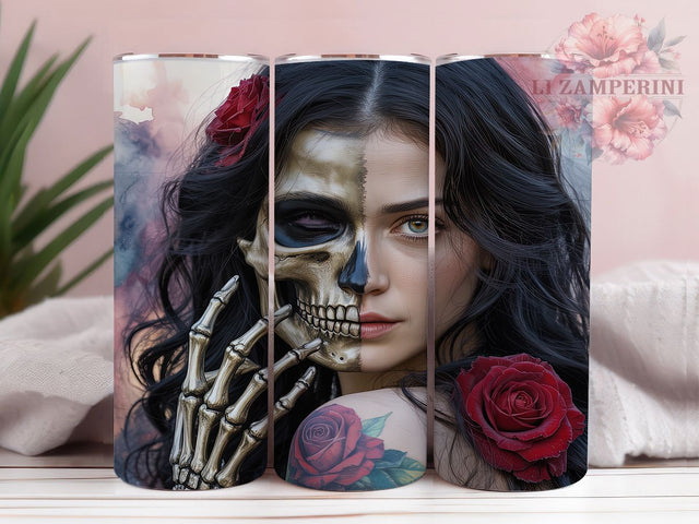Gothic Skull Horror Art Tumbler Wrap, Anatomy Art Tumbler, Dark Art Pattern, Alternative Style Cup, Skeleton Face Design, Horror Art Gift, Creepy Cool Tumbler Sublimation Li Zamperini 