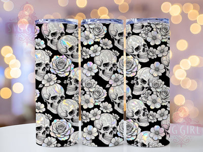 Gothic Skull Roses 20oz Tumbler, Dark Romance, Macabre Beauty, Red And Black, Elegant Horror, Floral Skull, Kawaii Goth, Sublimation Wrap Sublimation SvggirlplusArt 