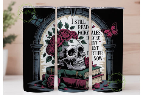 Gothic Skull & Roses 20oz Tumbler Wrap Sublimation PixelChick 