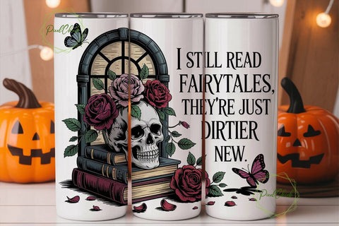 Gothic Skull & Roses 20oz Tumbler Wrap Sublimation PixelChick 
