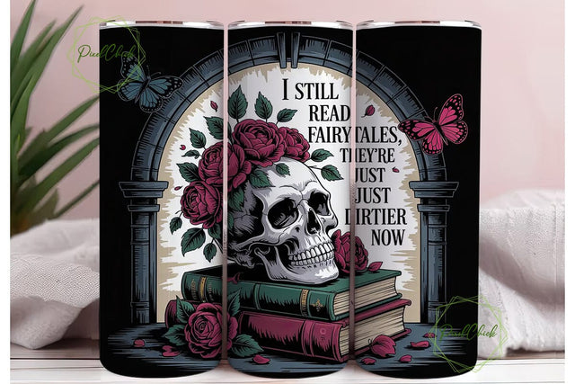 Gothic Skull & Roses 20oz Tumbler Wrap Sublimation PixelChick 