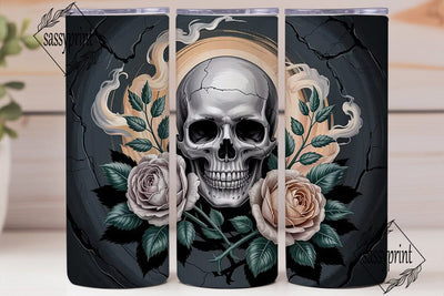Gothic Skull & Roses 20oz Tumbler Wrap Sublimation sassyprint 