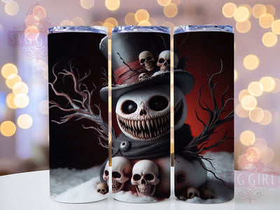 Gothic Snowman Christmas Tumbler, Snowman Wrap Design, Dark Holiday Sublimation, 20oz Gothic Tumbler, Creepy Christmas Art, Alternative Holiday Mug, Gothic Winter Decor Sublimation SvggirlplusArt 