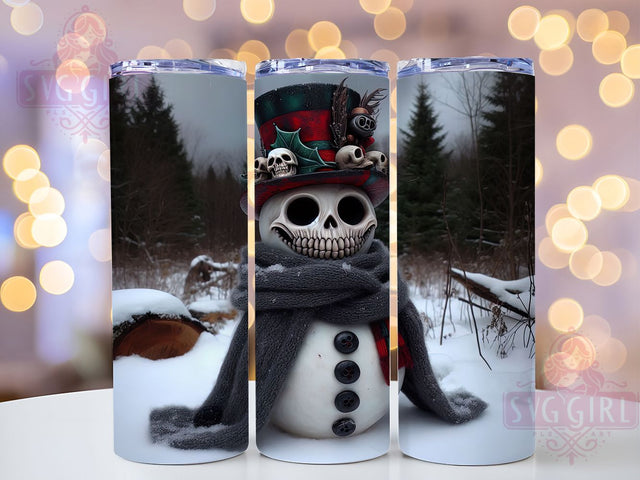 Gothic Snowman Christmas Tumbler, Snowman Wrap Design, Dark Holiday Sublimation, 20oz Gothic Tumbler, Creepy Christmas Art, Alternative Holiday Mug, Gothic Winter Decor Sublimation SvggirlplusArt 