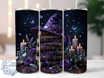 Gothic Spellbook Charm 20oz Tumbler, Spellbook Charm, Gothic Design, Dark Theme, Sublimation Wrap, 20oz Tumbler, Mystical Aesthetic, Enchanted Magic Sublimation ToriDesigns 