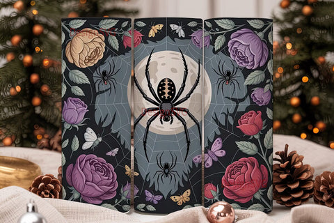 Gothic Spider Moon 20oz Tumbler Wrap Sublimation DesignSVG 